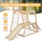 Costway 6-in-1 Indoor Jungle Gym Wooden Playground Climber Playset for Kids 1+ Years Multicolor/Natural